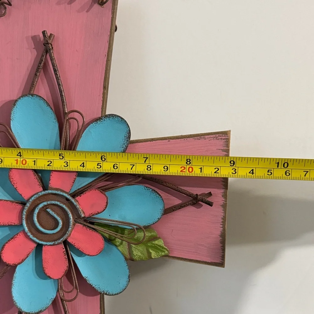 Beautiful Rustic Decorative Metal Floral Cross